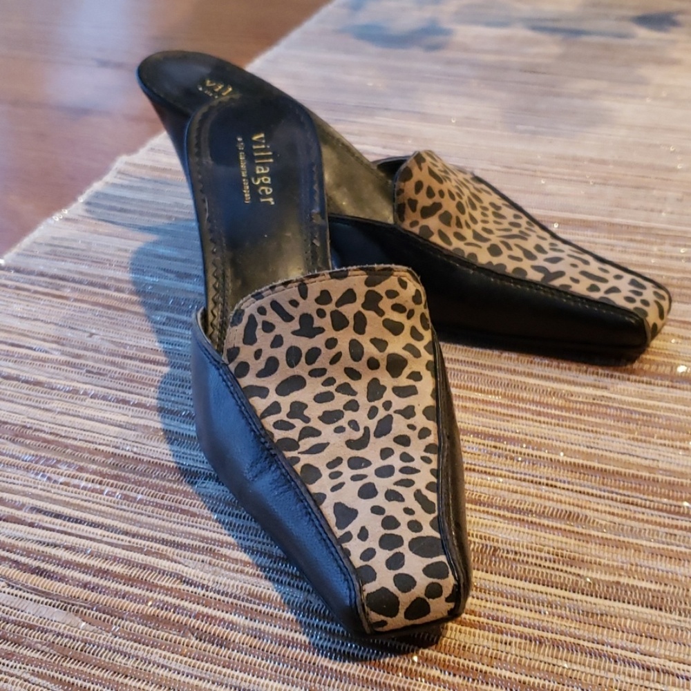 Villager animal print mules